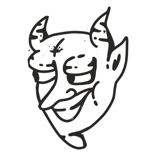Demon mask with horns PNG Design