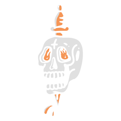 Monstro cortado do crânio de Halloween Desenho PNG