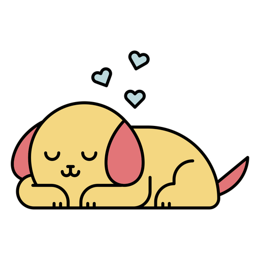 Cute dog taking a nap  PNG Design
