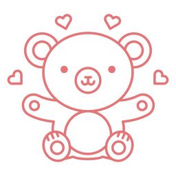 Teddy bear sending love PNG Design