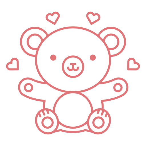 Teddy bear sending love PNG Design
