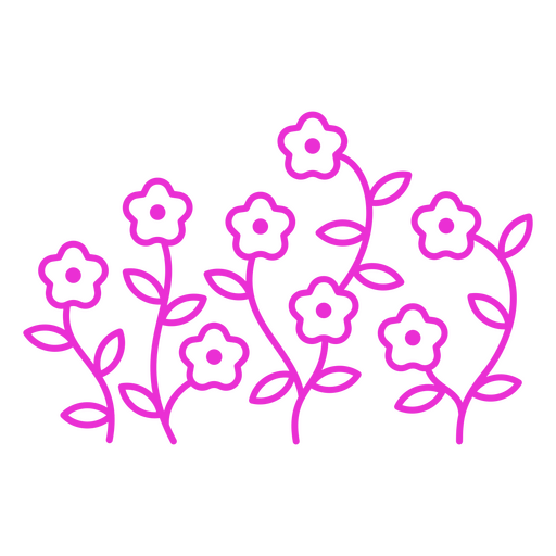 Un ramo de flores rosas Diseño PNG