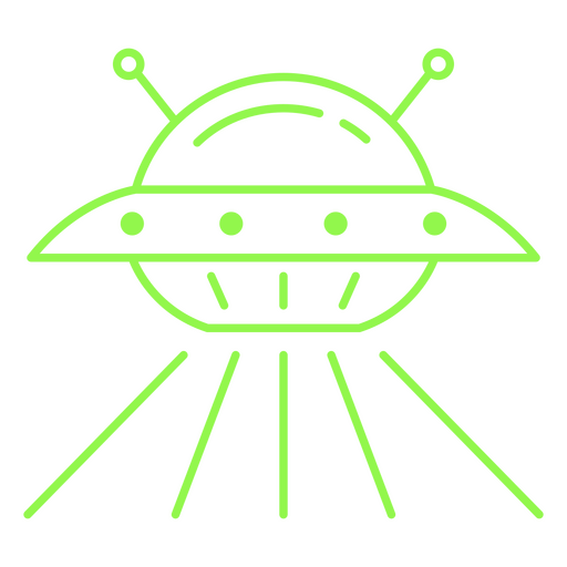 UFO landing and emitting alien beams PNG Design