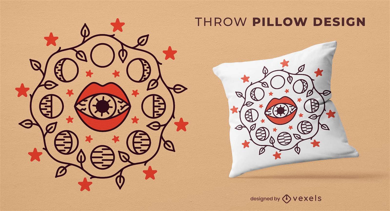 Magic eye fantasy throw pillow design