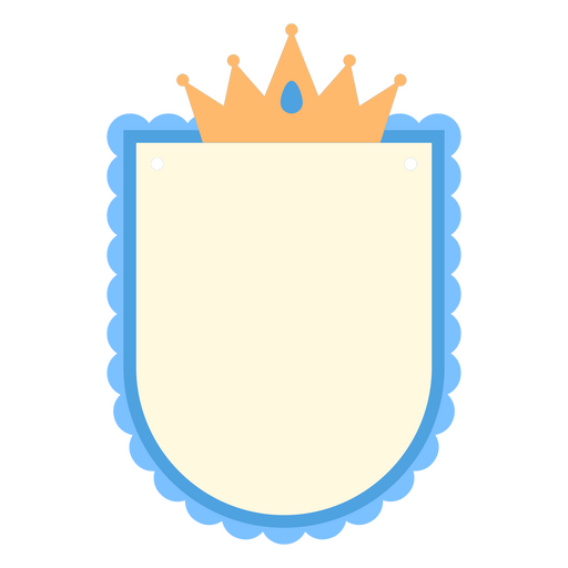 Banner em forma de escudo para escrever um cartão de aniversário. Desenho PNG