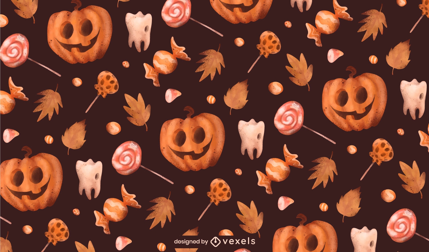 Design de padrão de abóboras assustadoras de Halloween
