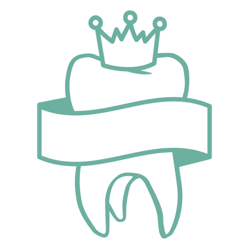 Crowned molar tooth icon PNG Design