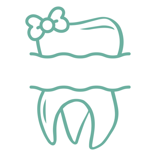 Diente molar con un icono de pajarita Diseño PNG