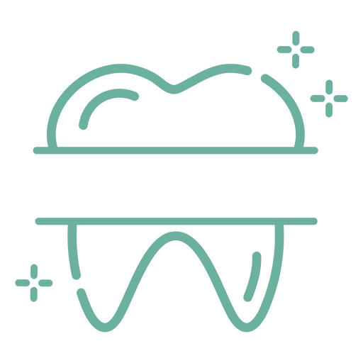 Ícone de dente molar brilhante Desenho PNG