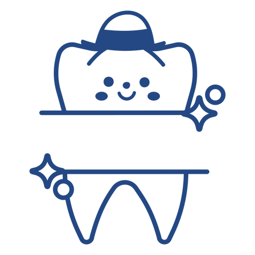 Molar tooth with a hat icon PNG Design