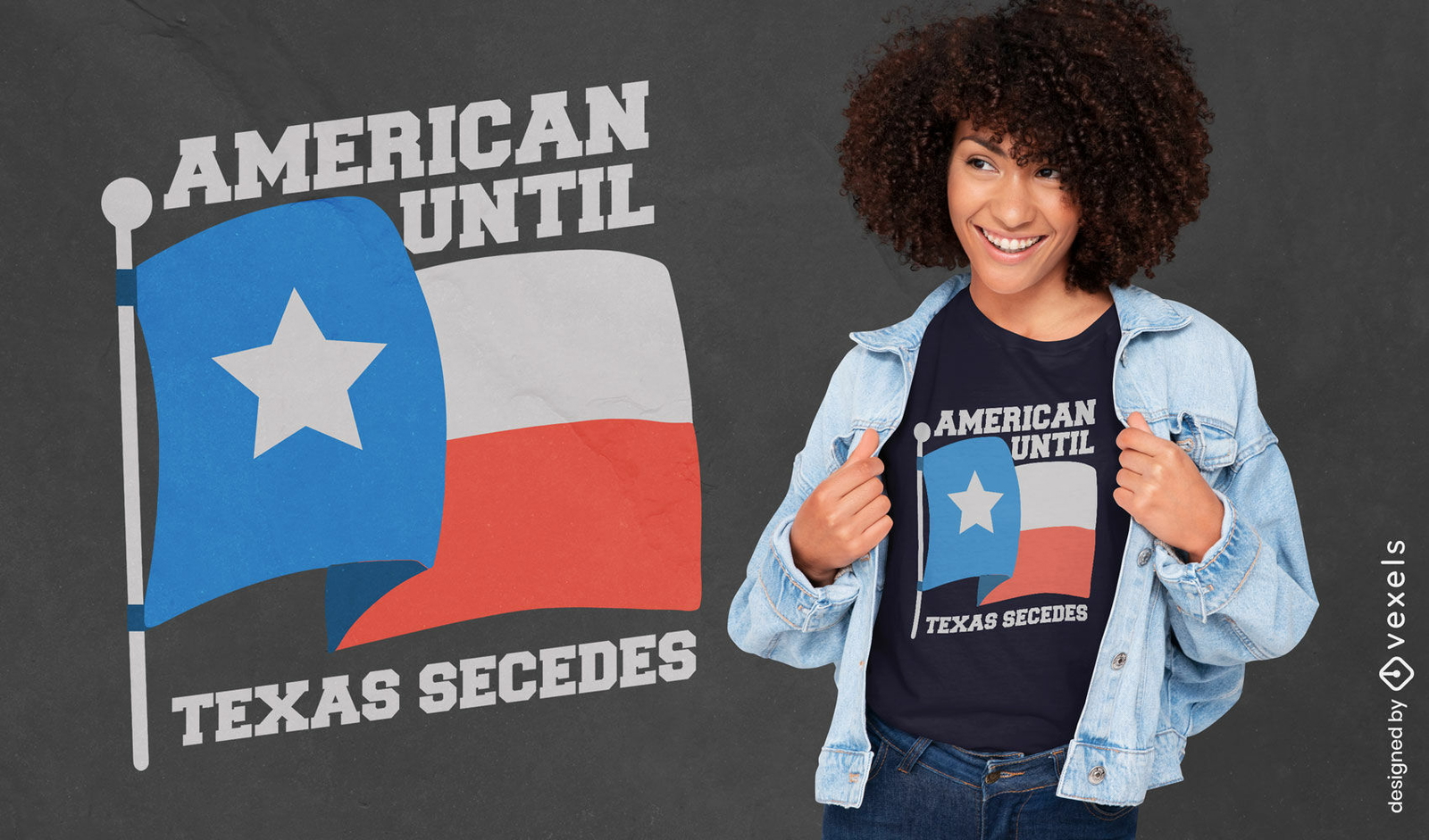 Estadounidense hasta que Texas se separe del diseño de camiseta patriótica