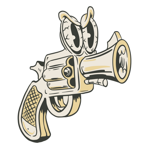 Dibujos animados retro de pistola de arma de Halloween Diseño PNG