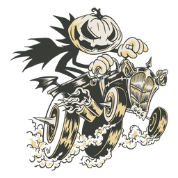Pumpkin creature retro cartoon PNG Design