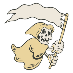 Sensenmann Halloween Retro-Cartoon PNG-Design