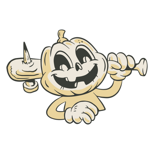 Jack-o&#39;-Laterne Retro-Cartoon PNG-Design