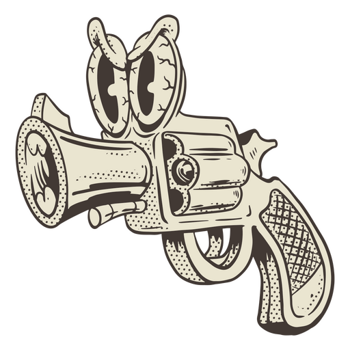 Halloween gun retro cartoon PNG Design