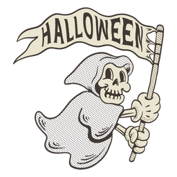 Dibujos animados retro de parca de Halloween Diseño PNG