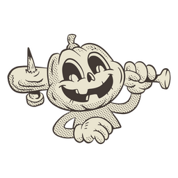 Pumpkin monster retro cartoon PNG Design Transparent PNG