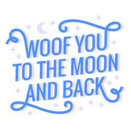 Cita de animal guau luna Diseño PNG