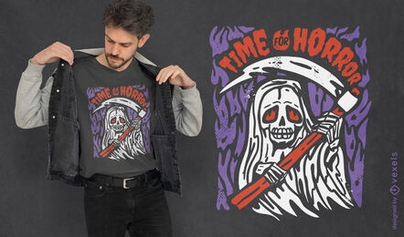 Time for horror Halloween grim reaper t-shirt design