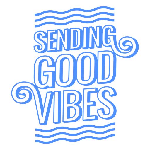 Good vibes motivational quote stroke PNG Design