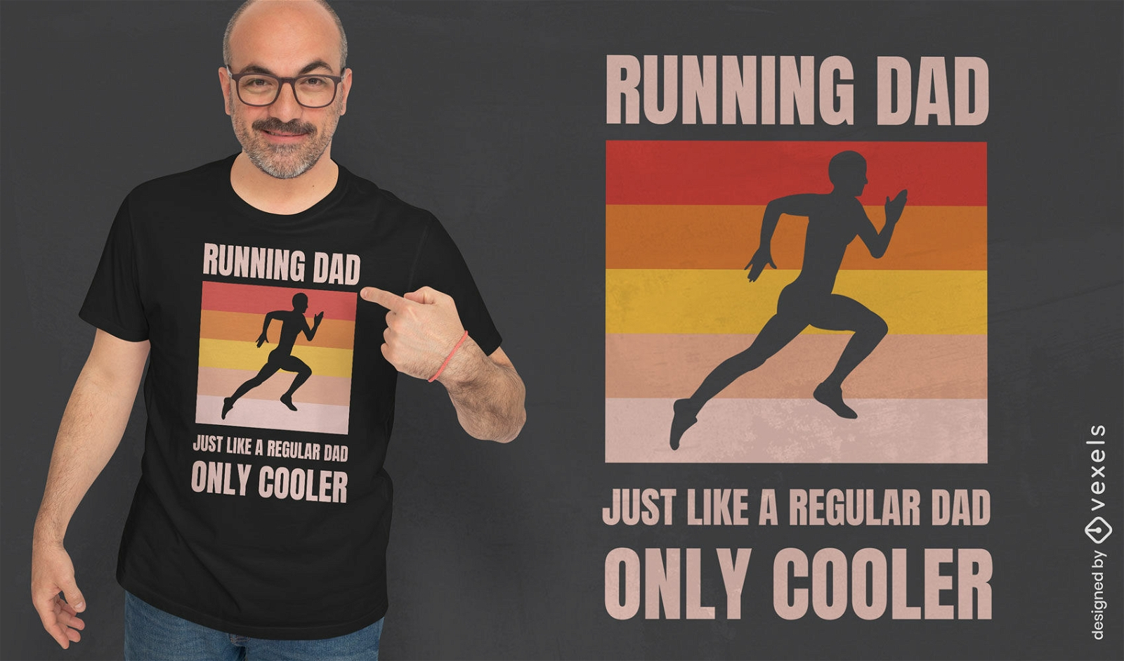 Design de camiseta com citação de pai correndo