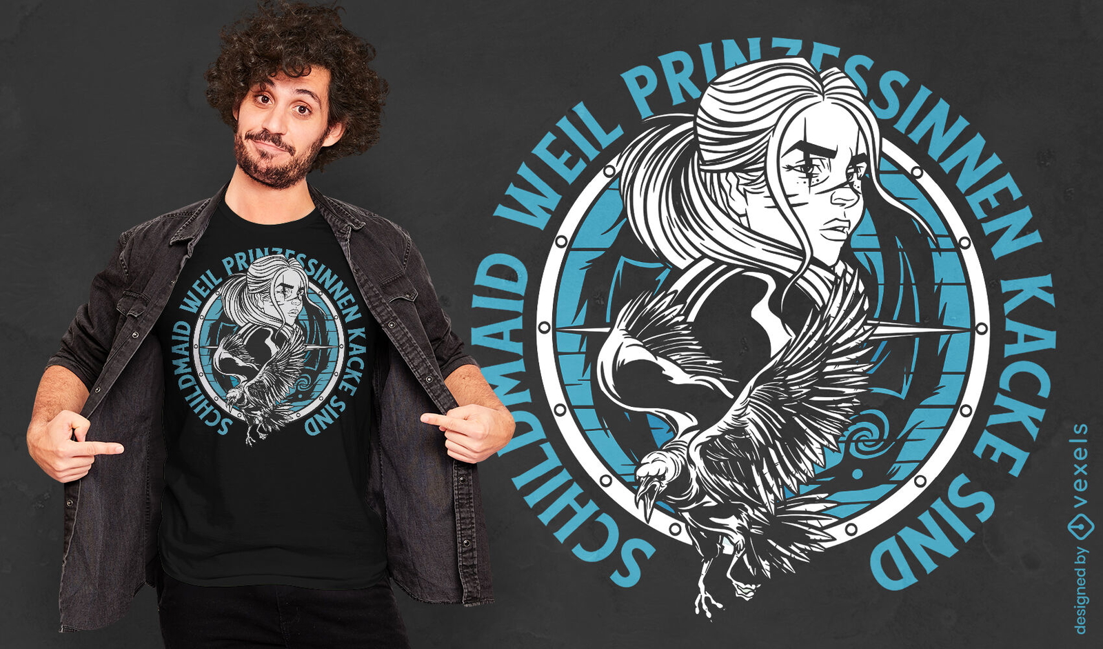 Diseño de camiseta de mujer vikinga Shieldmaiden