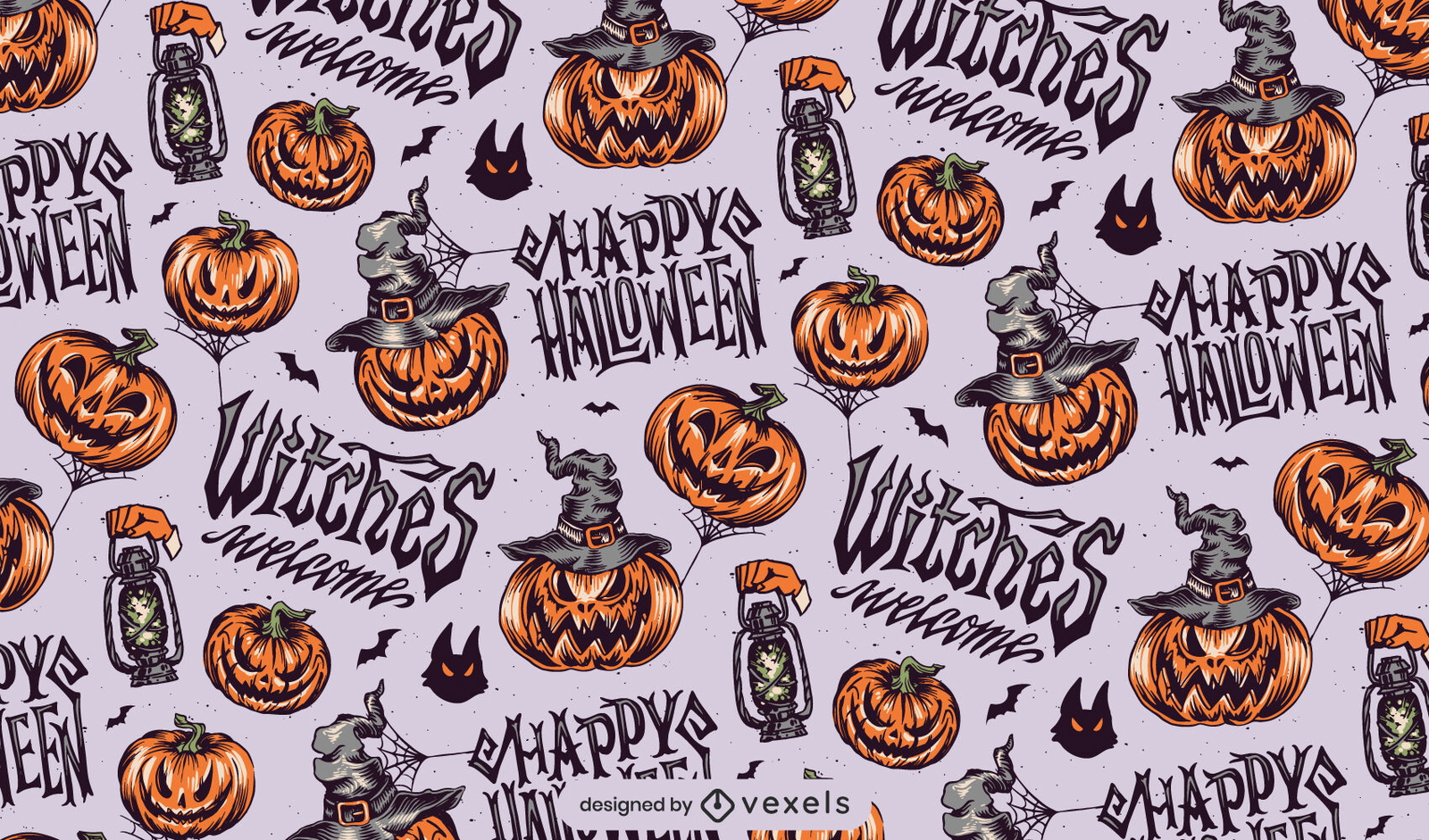 Design de padrão de lanterna de halloween jack o