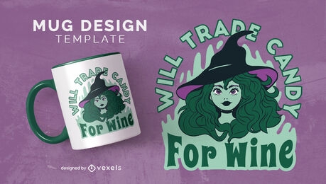 Witch girl halloween holiday mug design