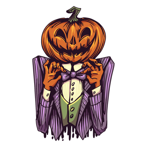 Kürbis-Monster-Halloween-Charakter PNG-Design