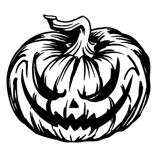 Gruseliger Kürbismonster-Charakterstrich PNG-Design