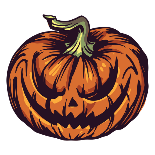 Spooky pumpkin monster character PNG Design