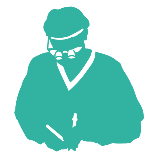 Dentist silhouette dressed in their uniform    PNG Design