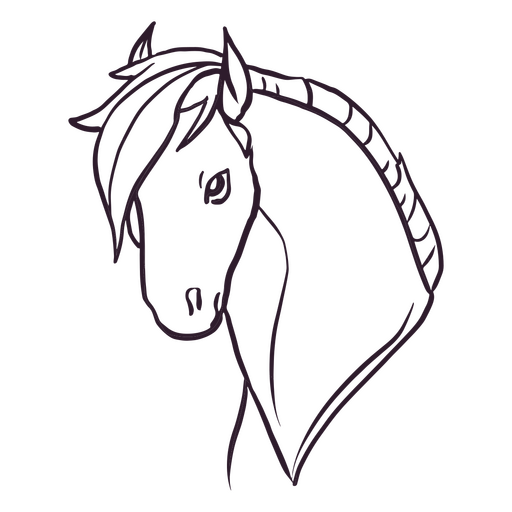 Horse portrait stroke animal PNG Design