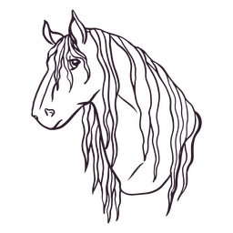 Caballo pony trazo animal Diseño PNG