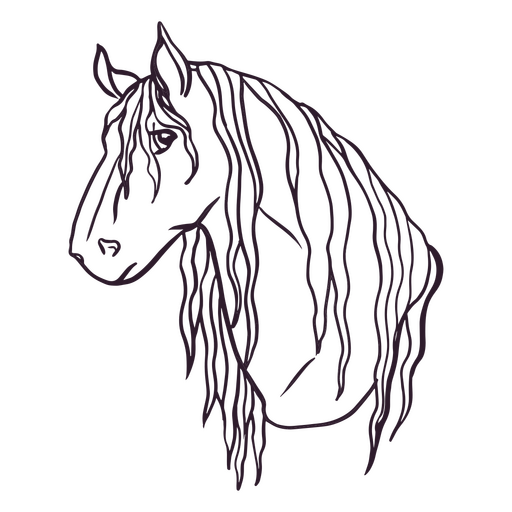Caballo pony trazo animal Diseño PNG