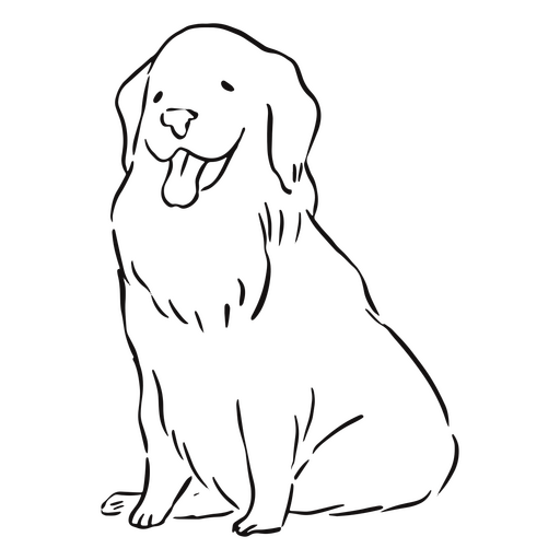 Cachorro fofo com a língua de fora Desenho PNG