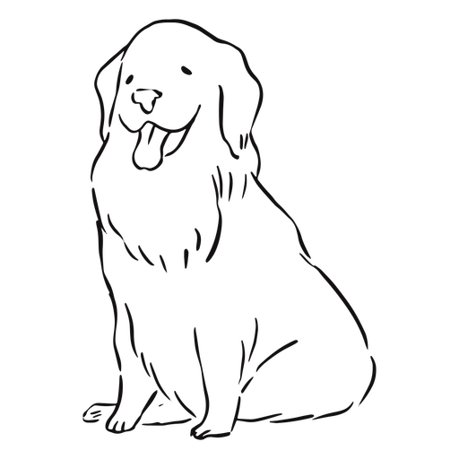 Cute dog with its tongue out PNG Design