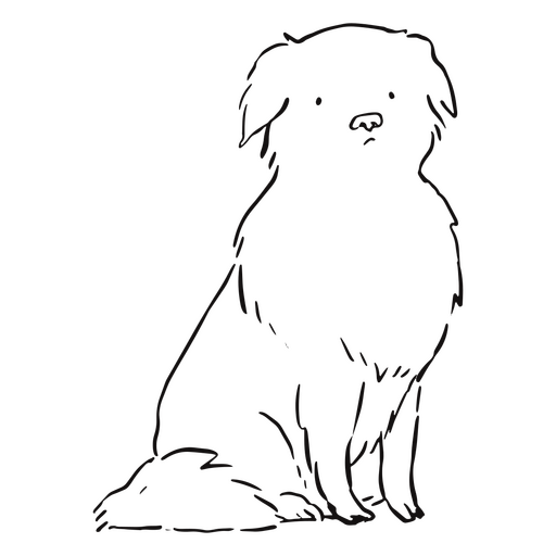 Cão bonito com um olhar expectante Desenho PNG