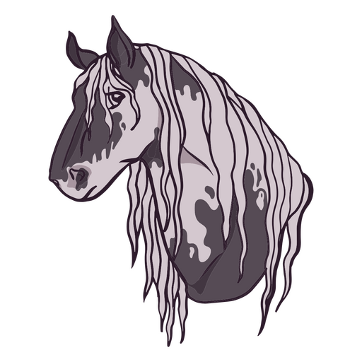 An elegant horse head PNG Design