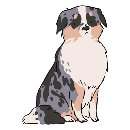 Um cão pastor sentado Desenho PNG