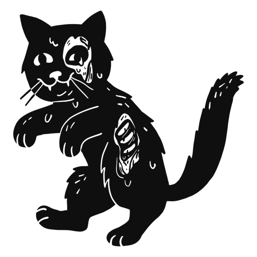 Dirty cat coming in from the street PNG Design