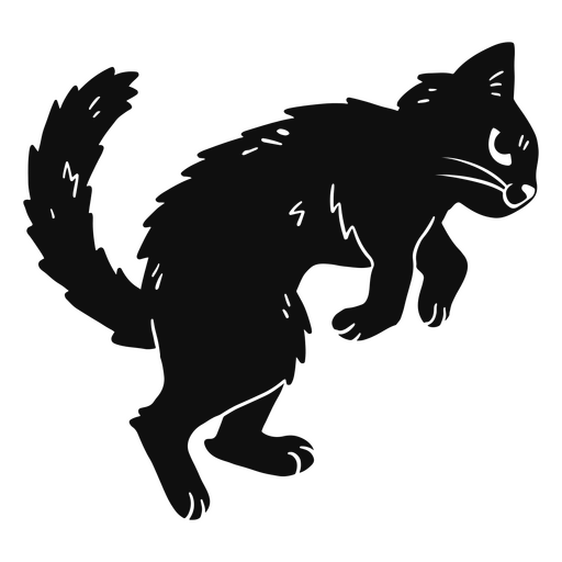 Gato negro saltando en el aire Diseño PNG