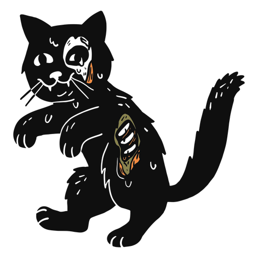A dirty cat returning home PNG Design