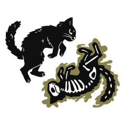 Durch Stromschlag getötete Halloween-Katzen PNG-Design