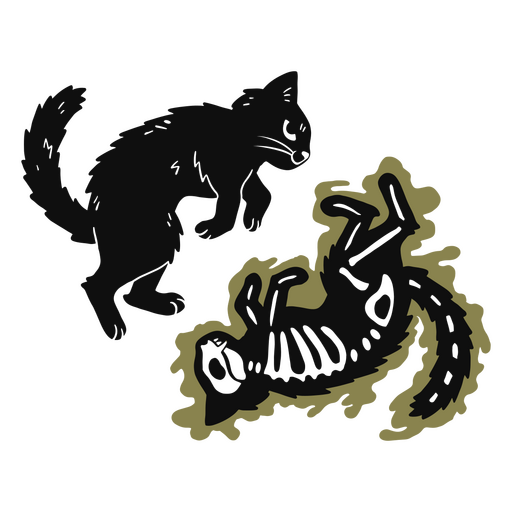 Electrocuted halloween cats PNG Design