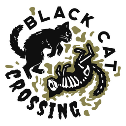 Insignia de cruce de gato negro Diseño PNG