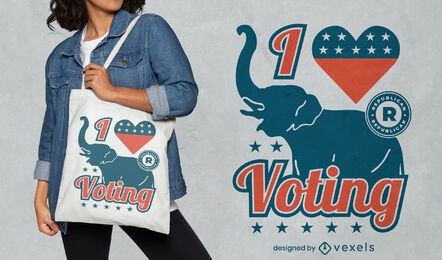 Eu amo votar no design da sacola dos republicanos