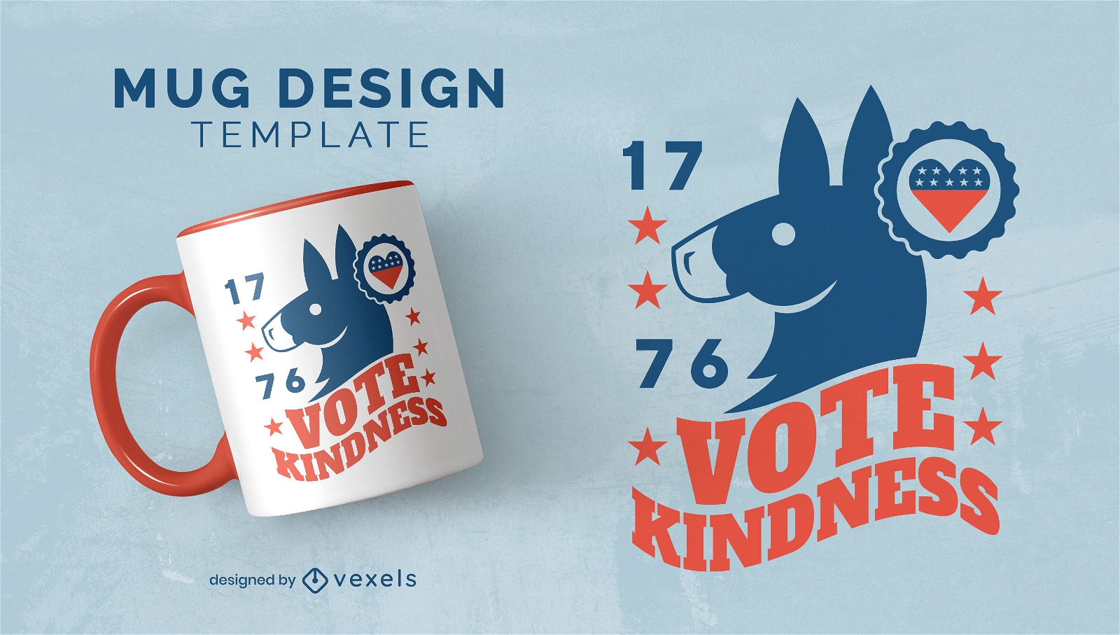 Vote design de caneca de democratas de bondade