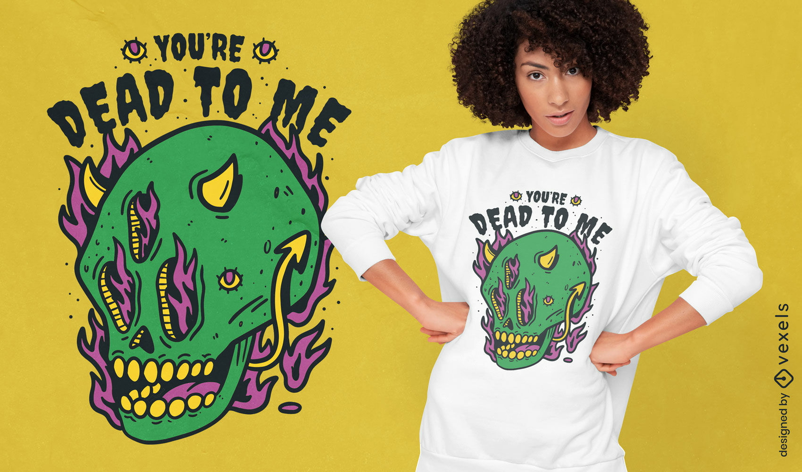 You're dead to me skull t-shirt design